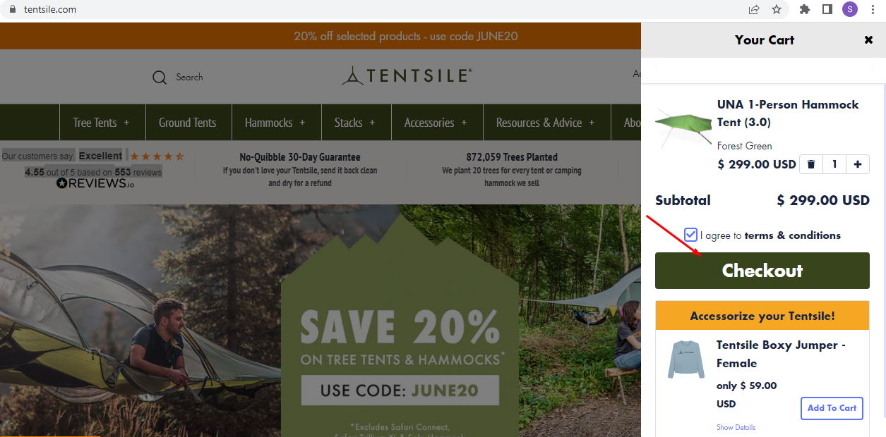 Shopping at Tentsile and apply Tentsile  discount 