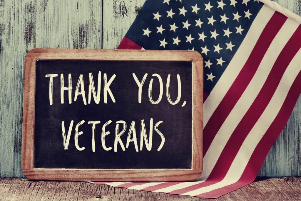 Social media message for veterans day