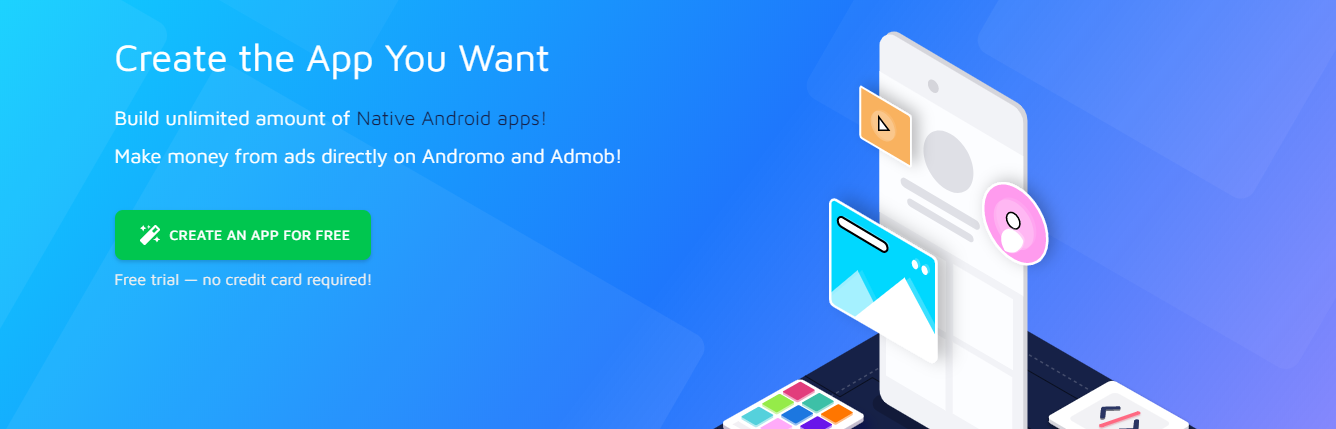 Andromo app builder tool and ad network