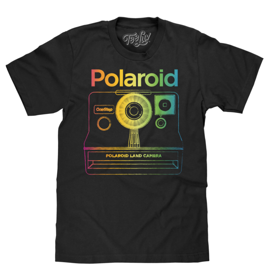 Tee Luv - polaroid camera logo color drip t-shirt