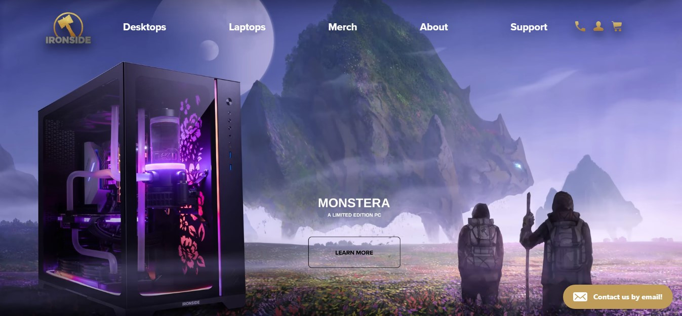 a purple box beside 2 astronaut looking over several meteors