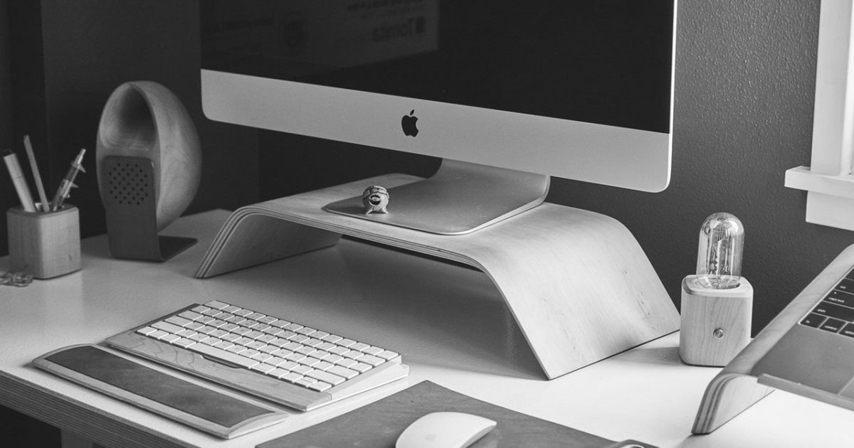 writing Space Black and white Apple PC