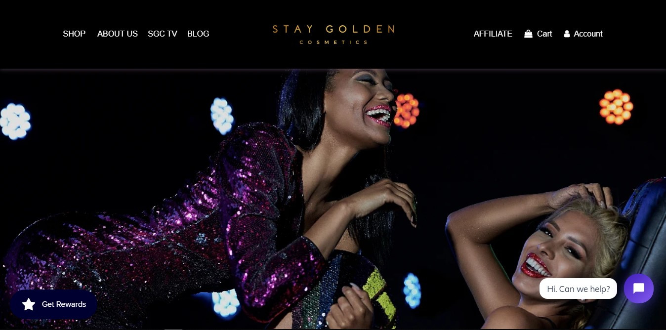 Stay Golden Cosmetics website Stay Golden Cosmetics 2 girls are laughing