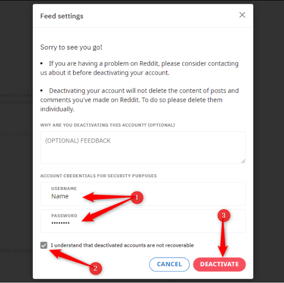  Click “Deactivate” to continue