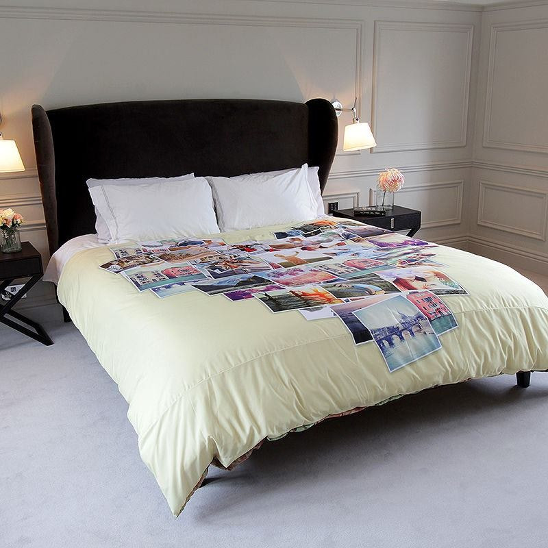 Printed duvet covers with photo collage Printed duvet covers with photo collage