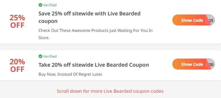 Live Bearded coupons