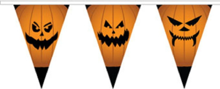 Halloween with flags and pumpkins