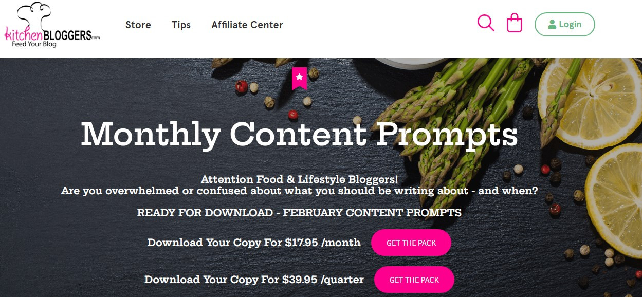 KitchenBloggers - Monthly Content Prompts KitchenBloggers - Monthly Content Prompts