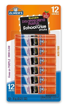 Elmer's Disappearing Purple School Glue, Washable, 12 Pack Elmer's Disappearing Purple School Glue, Washable, 12 Pack