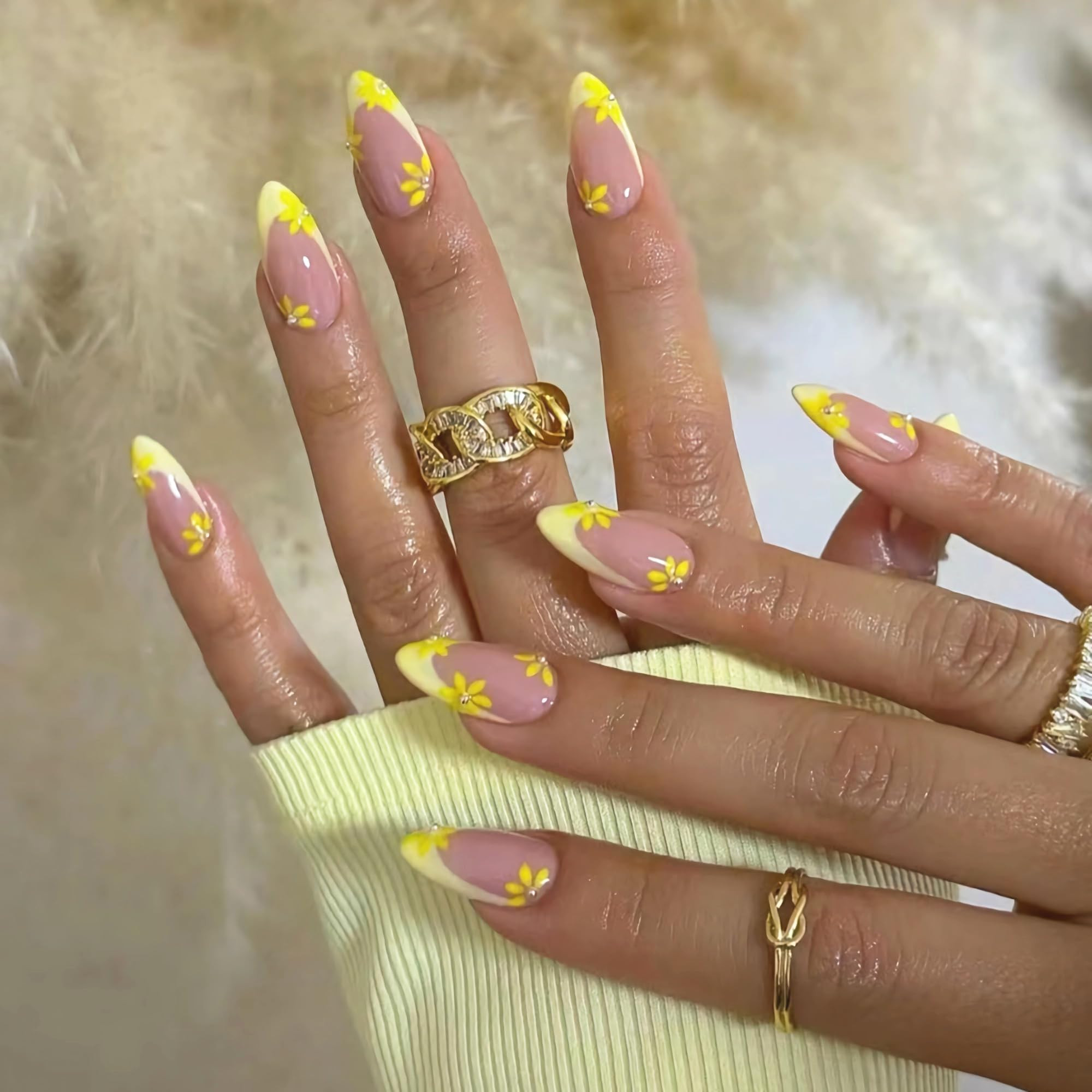 30+ Stunning Yellow Almond Nails Designs to Brighten Your Look