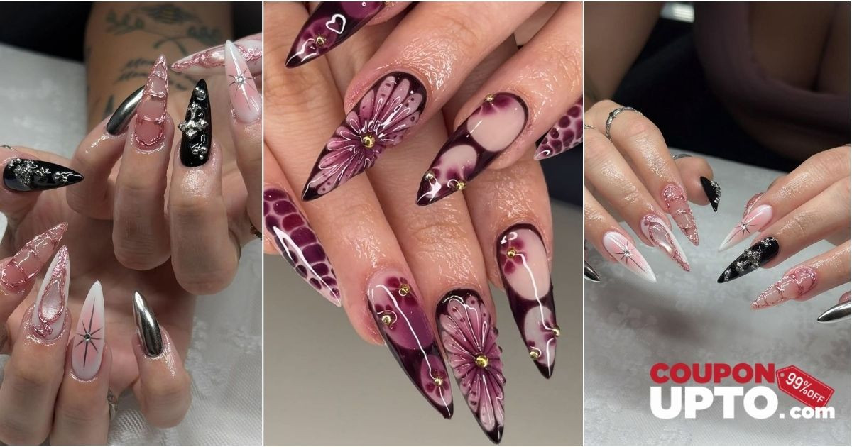 10+ Stunning 3D Black & Pink Flower Nails: Elegant Design Ideas to Try
