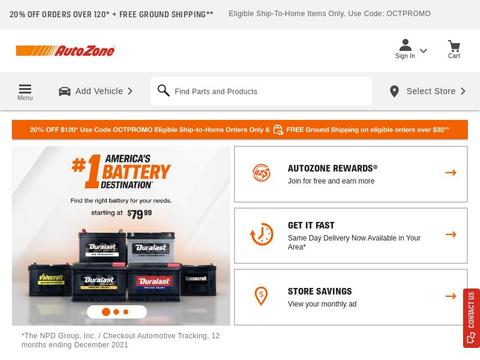 AutoZone Coupons and Promo Code