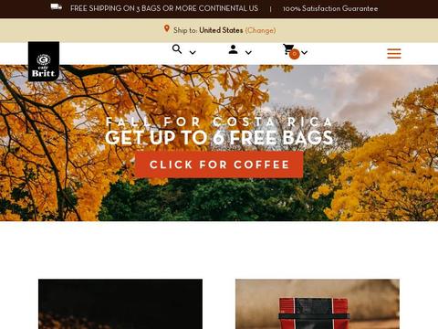 Cafe Britt Gourmet Coffee Coupons and Promo Code