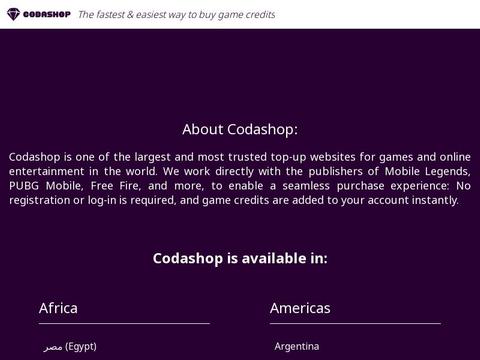 Codashop Coupons and Promo Code