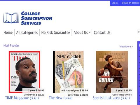 College Subscription Services Coupons and Promo Code