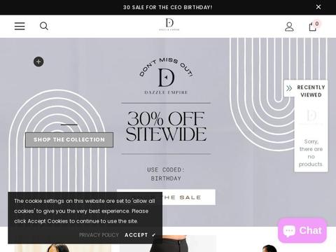 Dazzle Empire Boutique Coupons and Promo Code