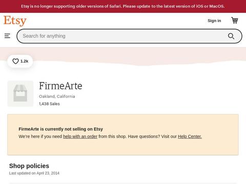 Firmearte.Etsy.Com Coupons and Promo Code