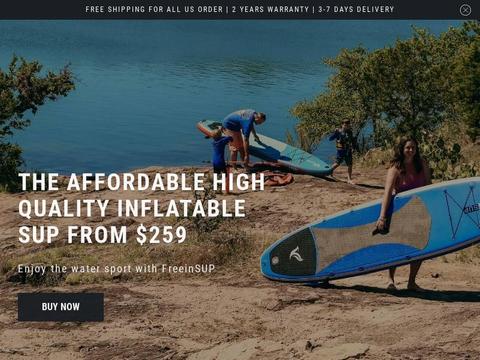 FreeinSUP Inflatable Stand Up Paddle Board Coupons and Promo Code