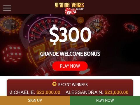 Grande Vegas Casino Coupons and Promo Code