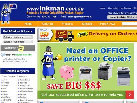 Inkman.Com.Au Coupons and Promo Code