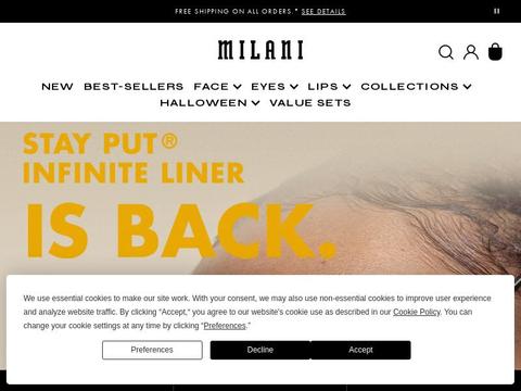 Milani Cosmetics Coupons and Promo Code