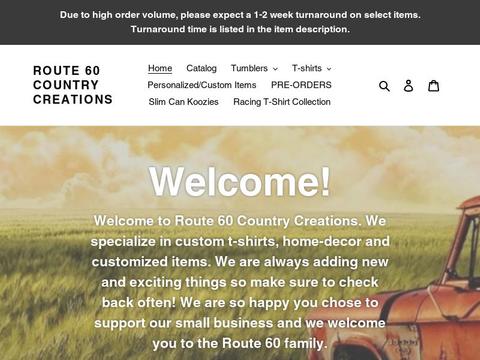 Route 60 Country Creations Coupons and Promo Code