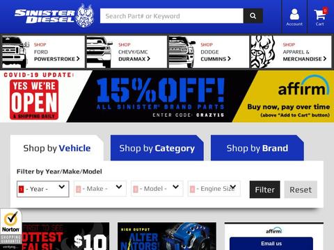 Sinisterdiesel.Com Coupons and Promo Code