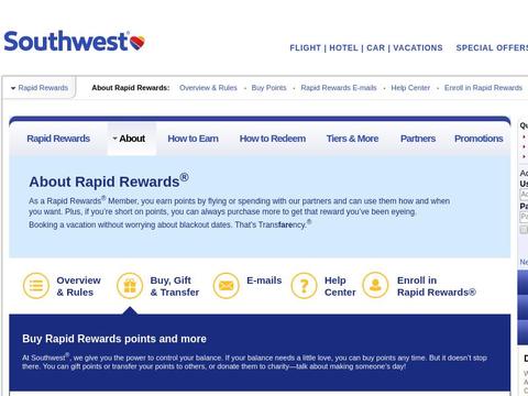 Southwest Airlines Rapid Rewards Coupons and Promo Code