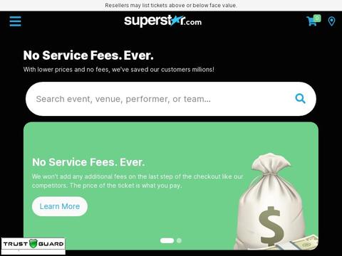 SuperStarTickets Coupons and Promo Code
