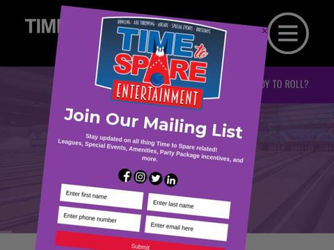 Timetosparebowling.Com Coupons and Promo Code