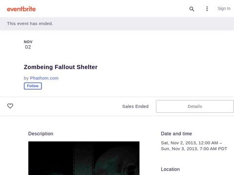 Zombeingfalloutshelter.Eventbrite.Com Coupons and Promo Code