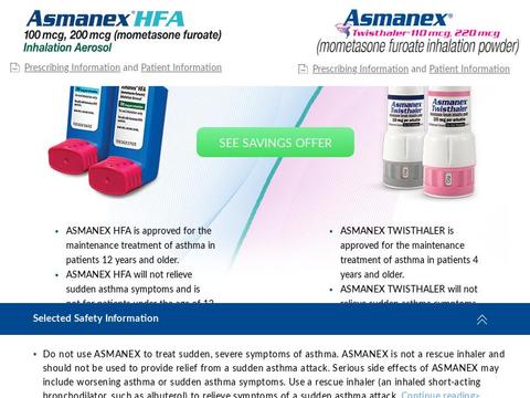 Asmanex Coupons and Promo Code