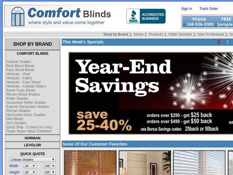 Comfort Blinds Coupons and Promo Code