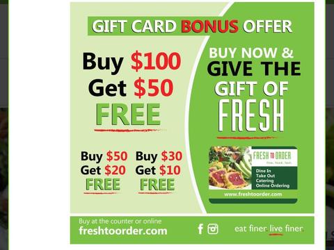 Fresh To Order Coupons and Promo Code