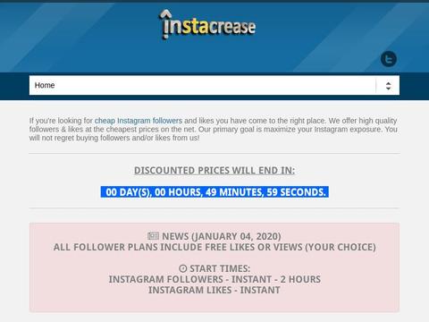 Instacrease.Net Coupons and Promo Code